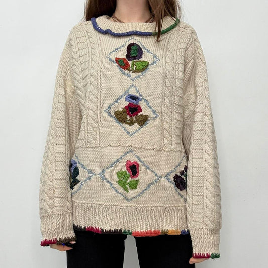 Slouchy knit norwigan arran knit
