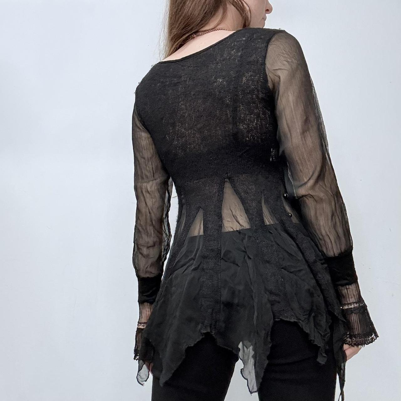Sheer flared black gothic fairy top