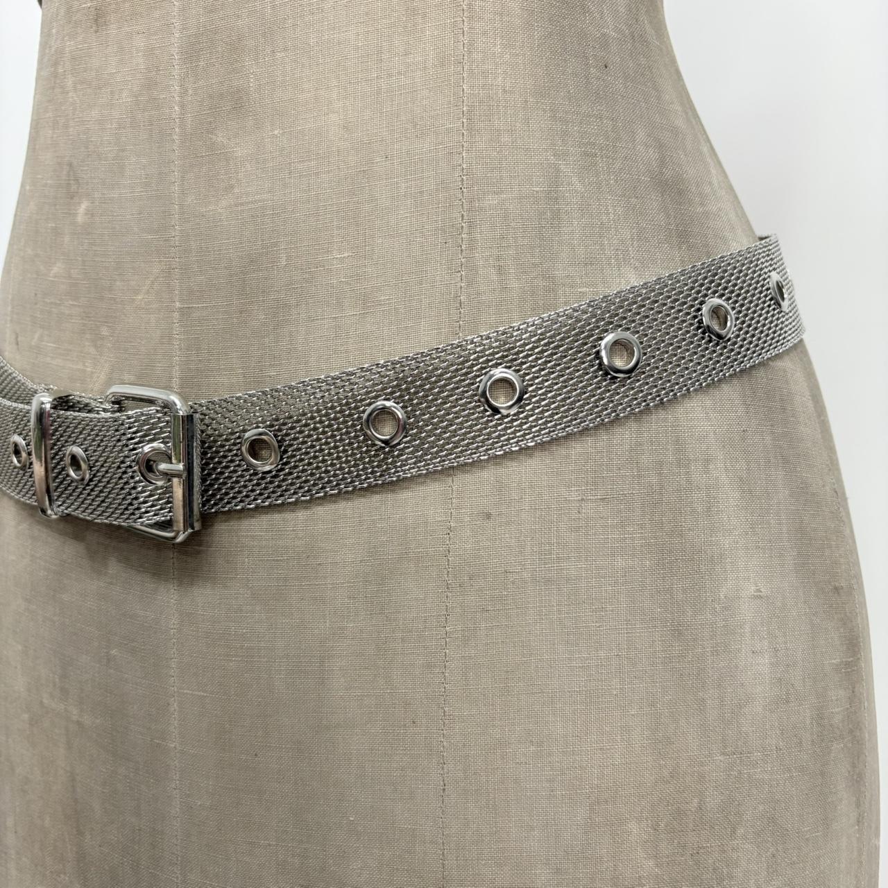 Silver chain metal belt