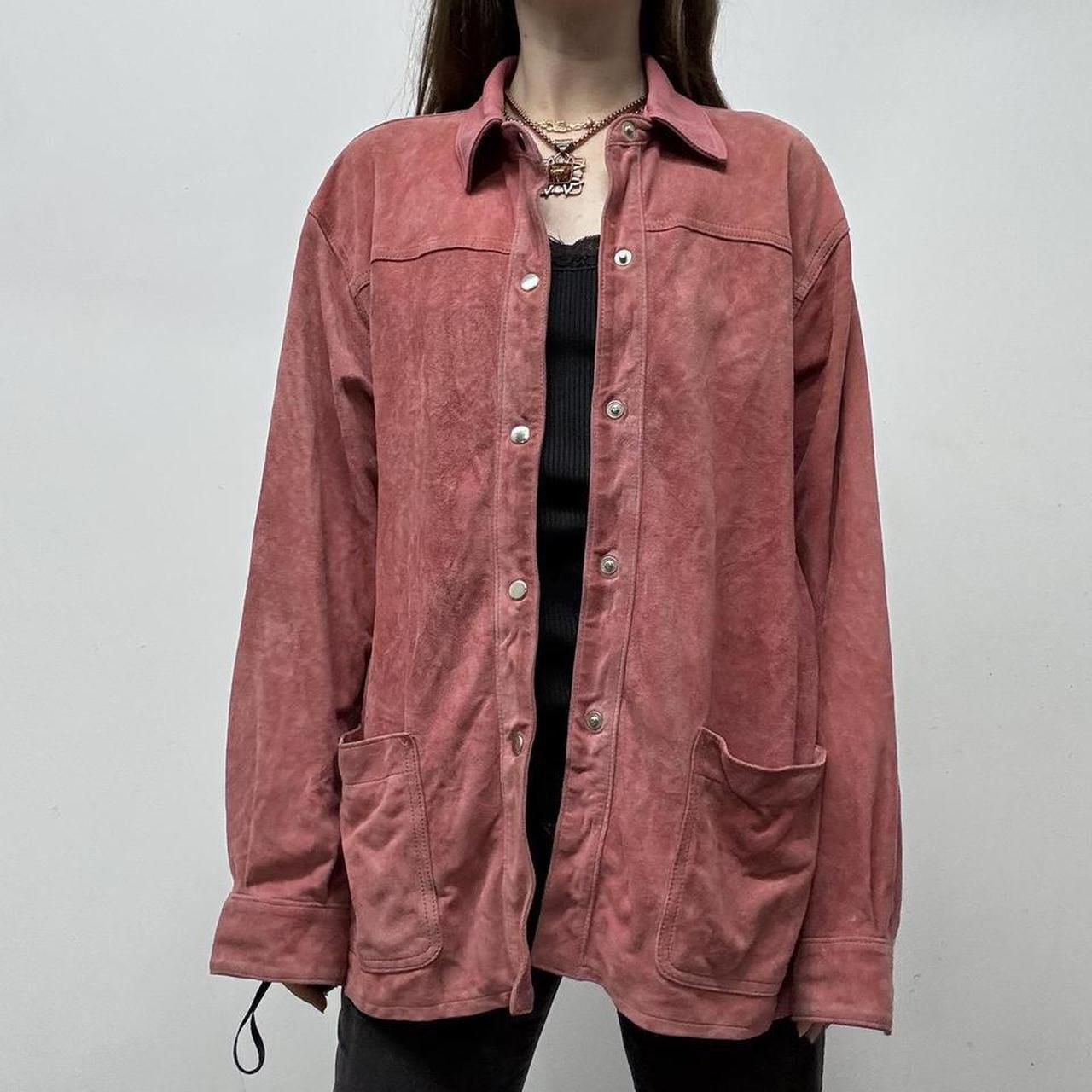 Slouchy pink suede jacket