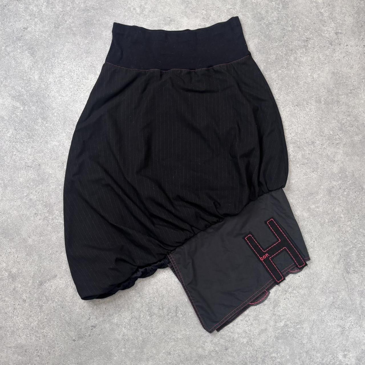 Black pinstripe puff cop copine skirt