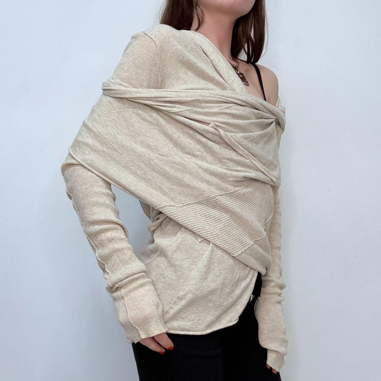 Oatmeal slouchy asymmetric jumper