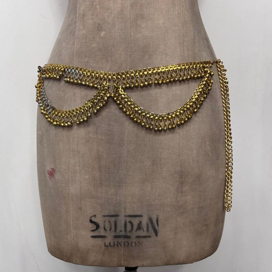 Gold draped chain belt