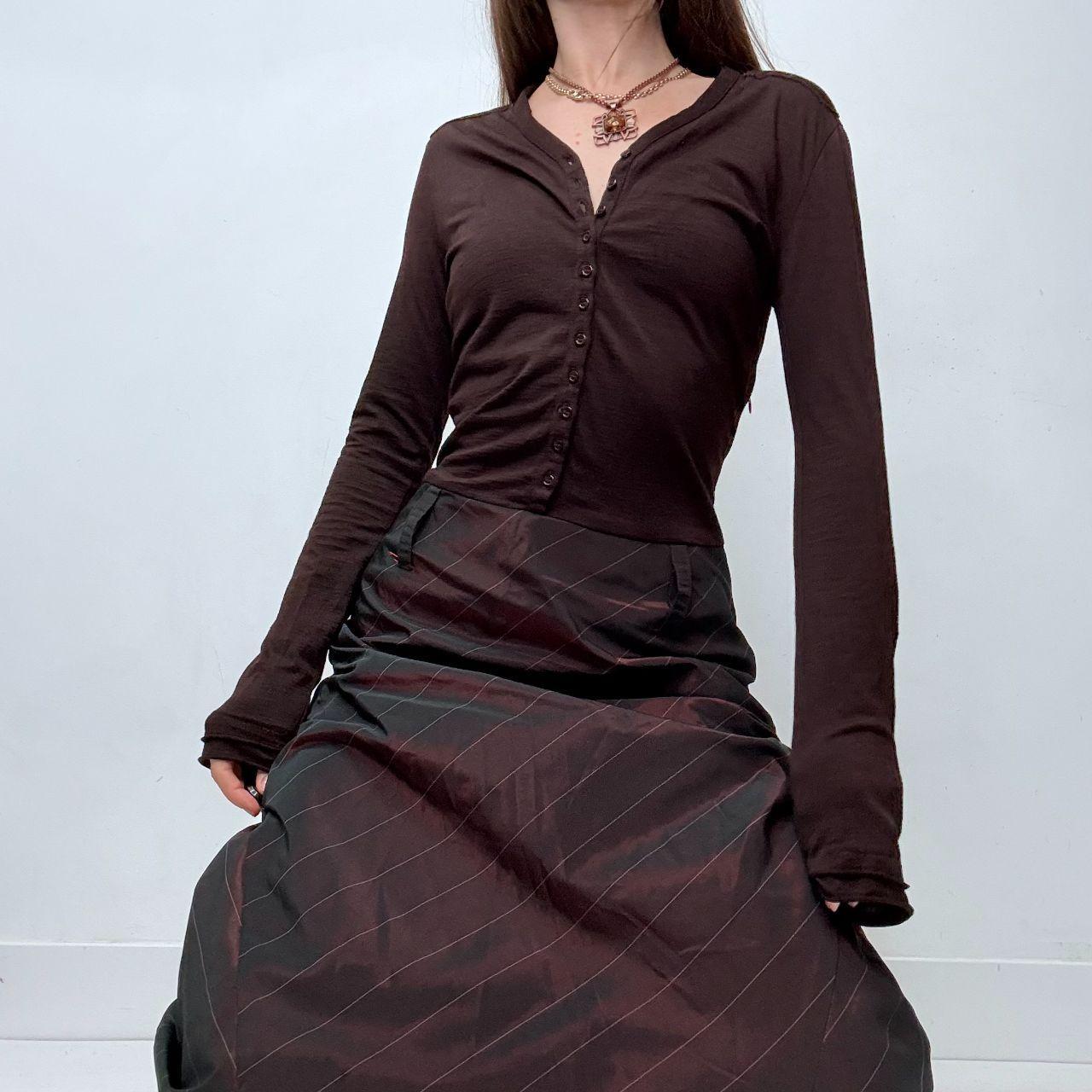 Burgandy pinstripe flared maxi dress