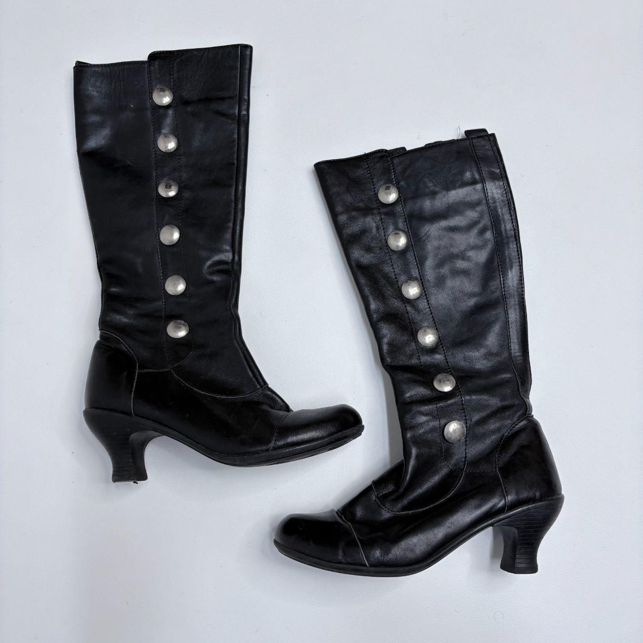 Black studded eyelet black boots