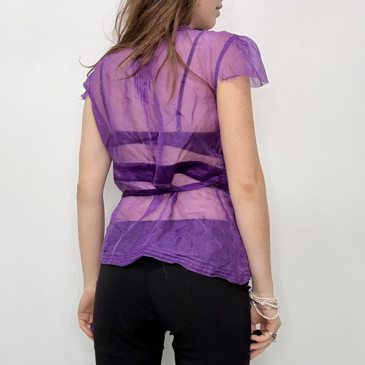 Sheer ruffle flutter fairy blouse