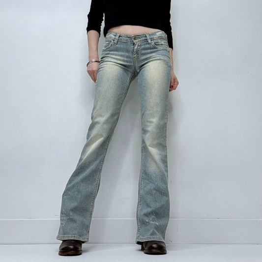 Distressed flared levi's jeans