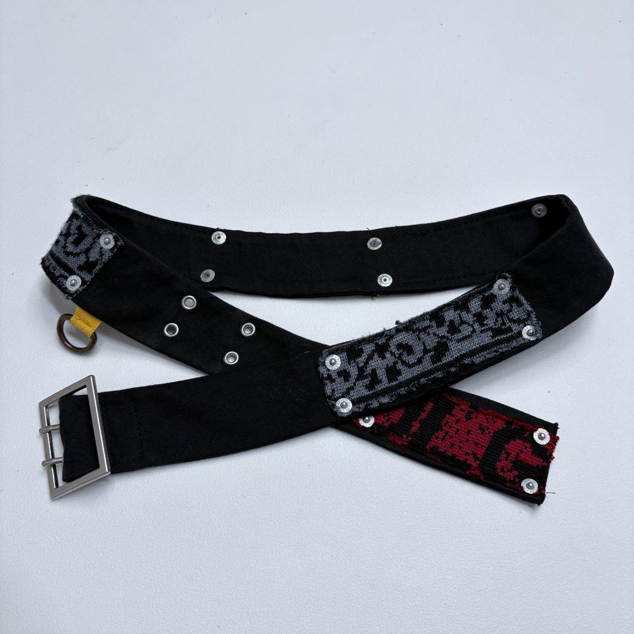 Black grunge patchwork belt
