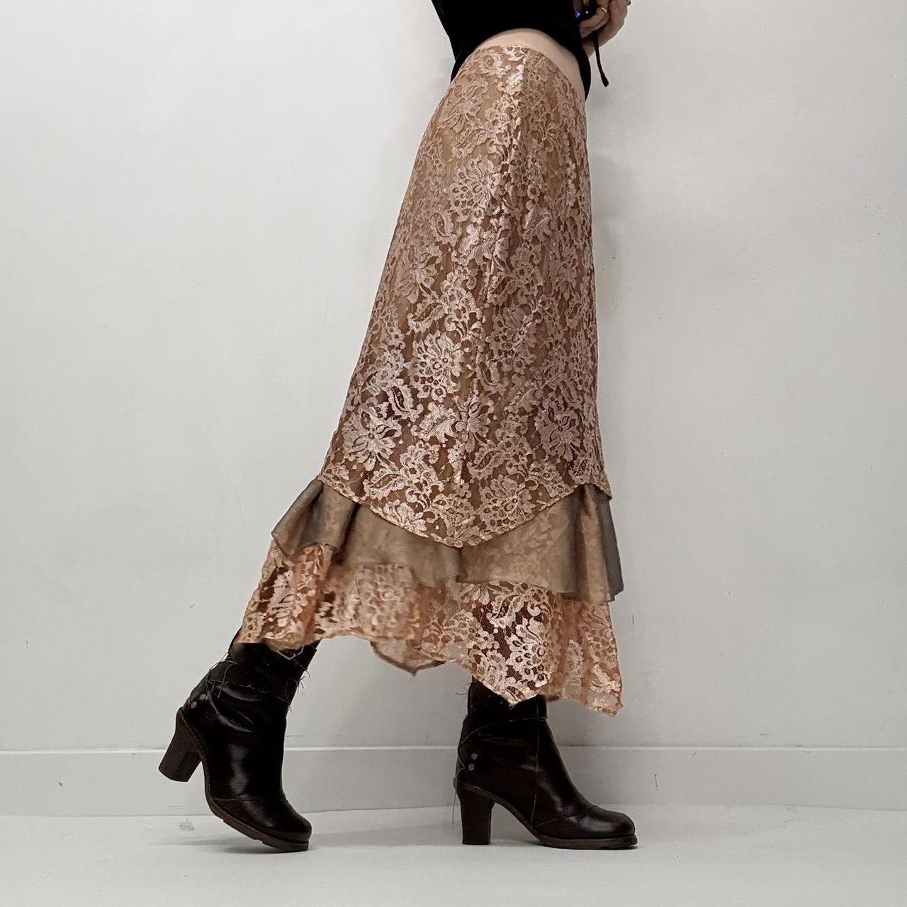 Lace layered fairy maxi skirt
