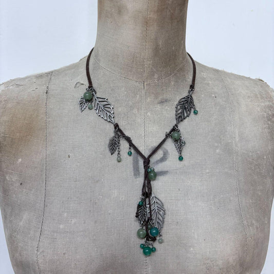 Boho fairy leaf necklace