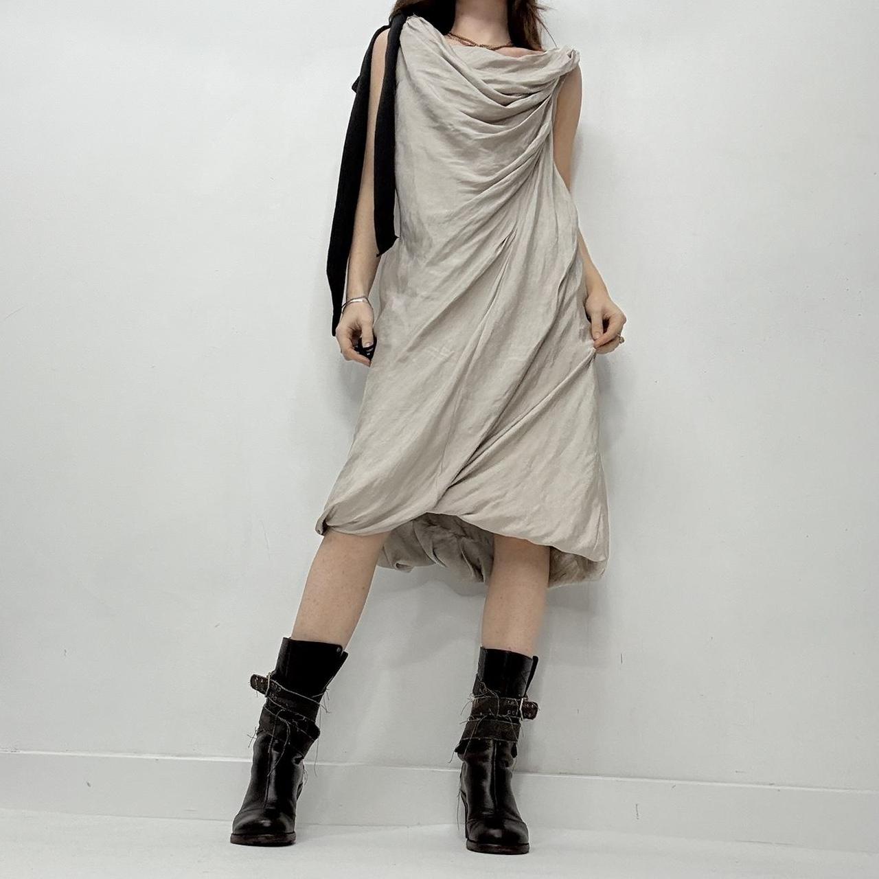 Draped slouchy silk dress