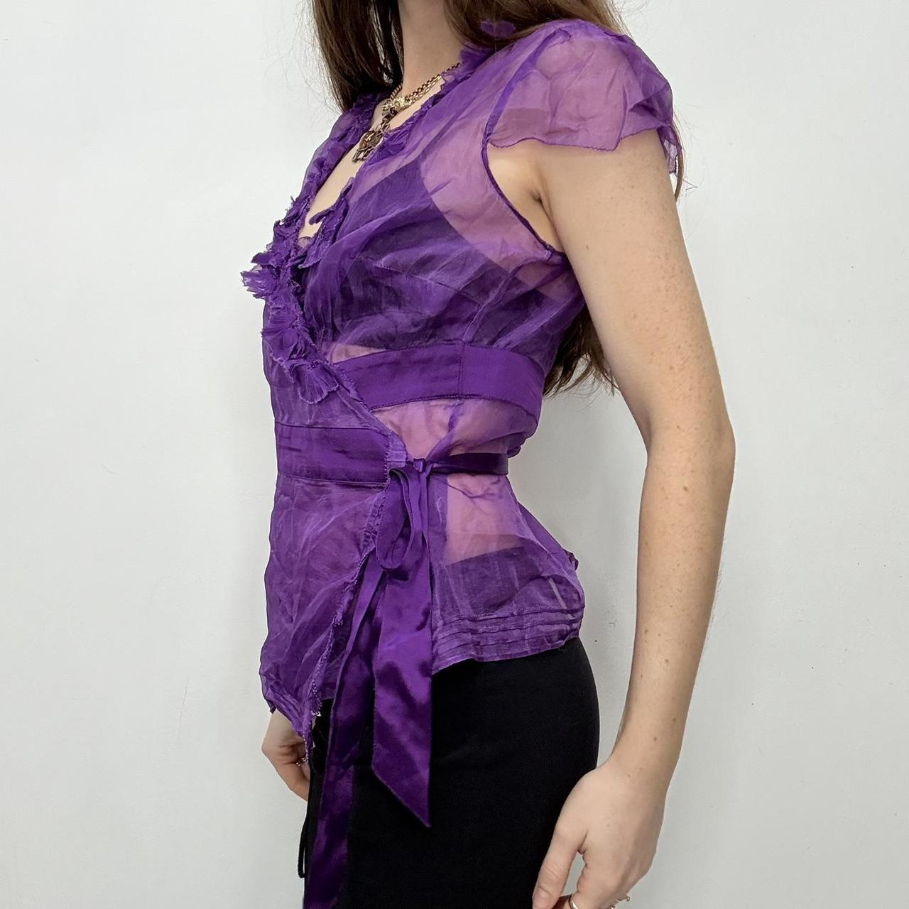 Sheer ruffle flutter fairy blouse