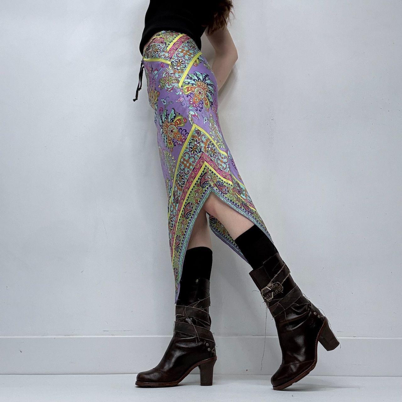 Handkerchief paisley midi skirt