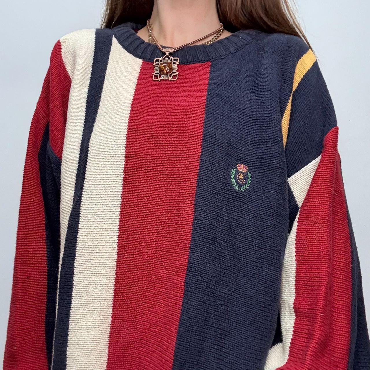 Striped oversized slouchy knit jumper