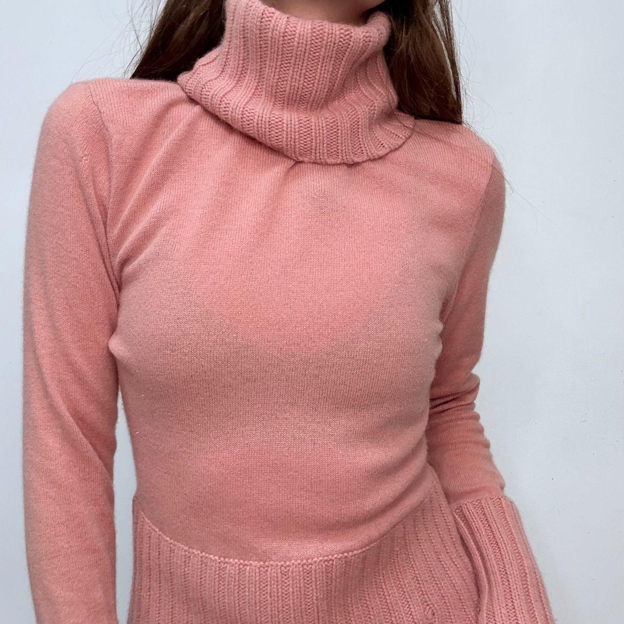 Pink cashmere high neck jumper