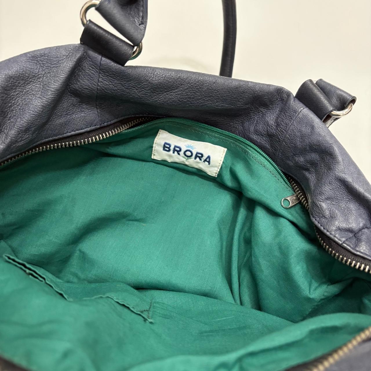 Blue leather studded city bag