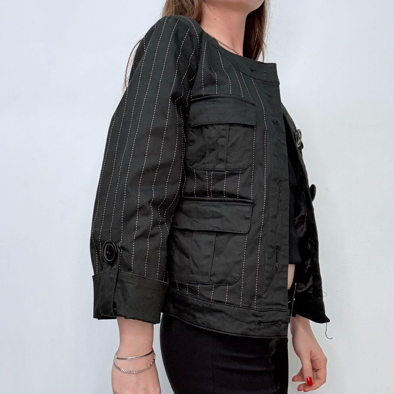 Pinstripe oversized button peacoat