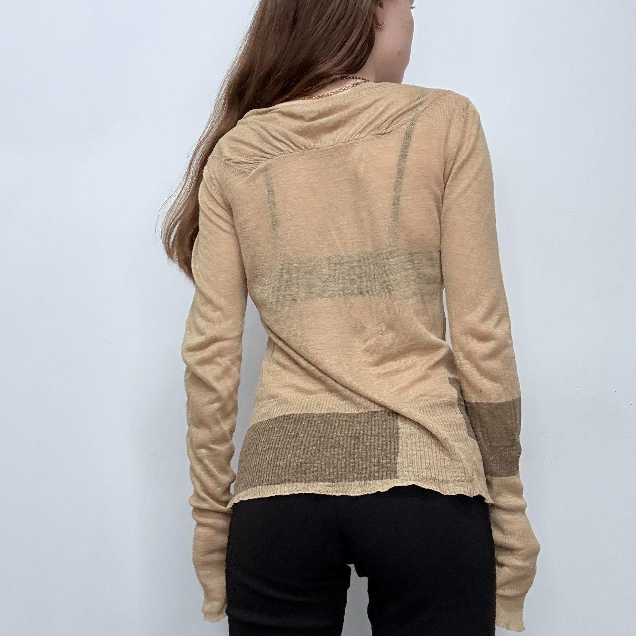 Sheer slouchy linen sheer knit top