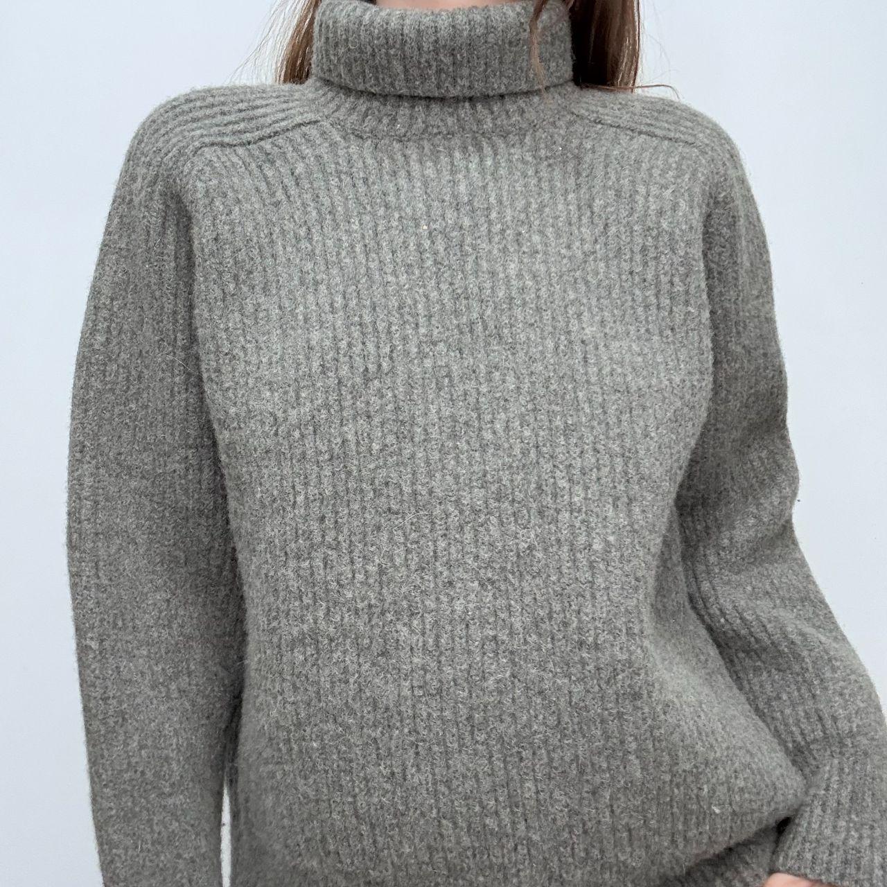 Grey chunky ribbed knit ami paris jumper