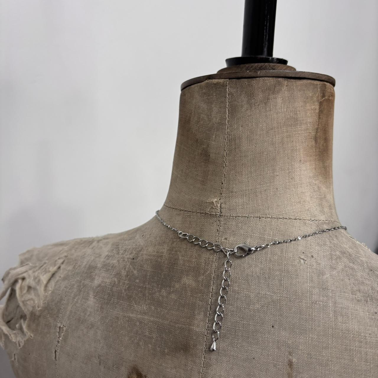 Silver diamond tennis necklace