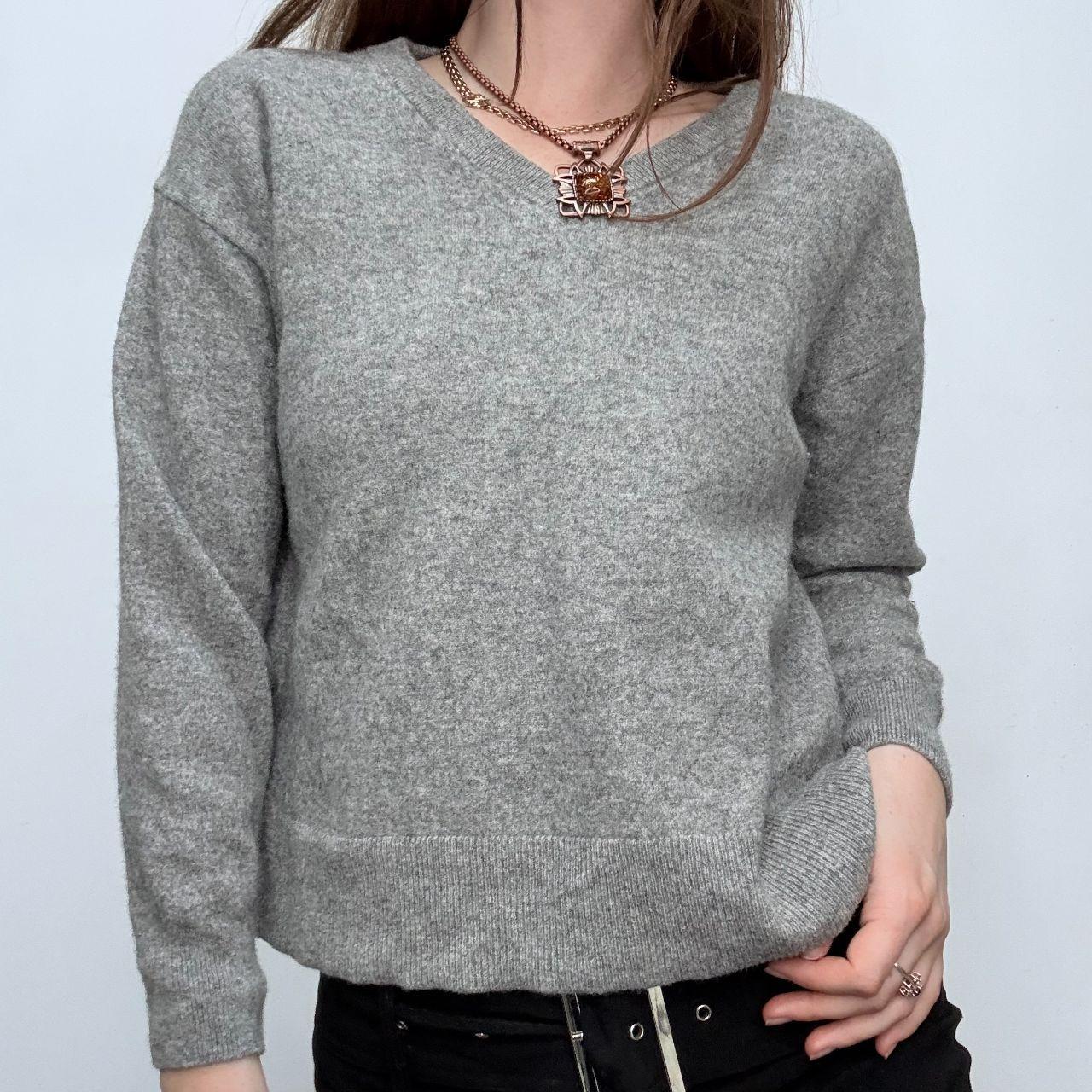 Grey slouchy wool knitted jumper