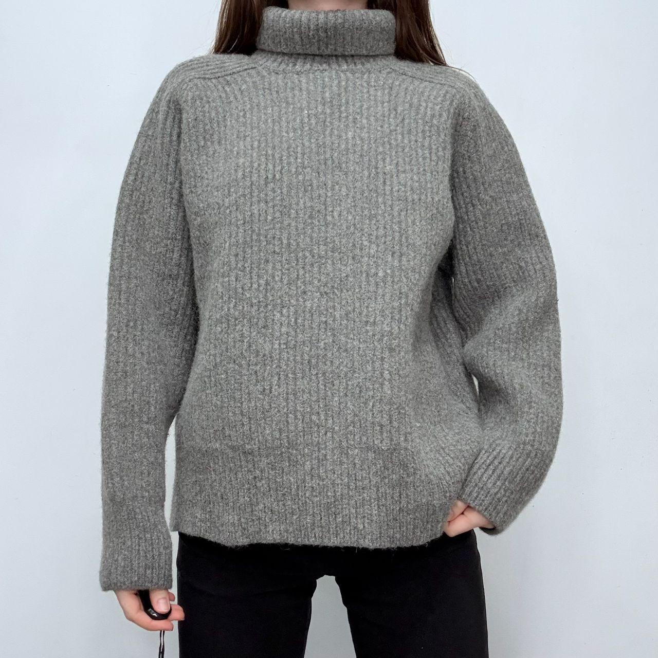 Grey chunky ribbed knit ami paris jumper