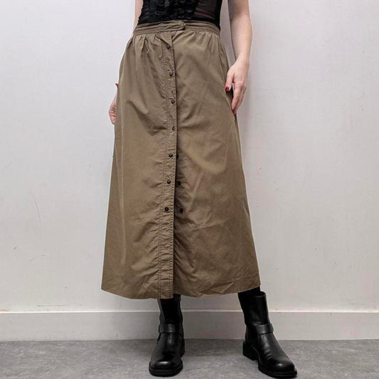 Khaki a-line utility skirt