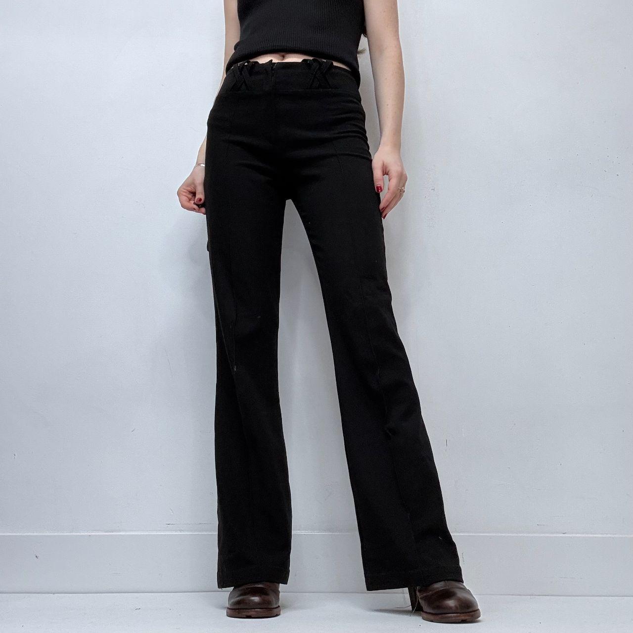 Flared black suit trousers