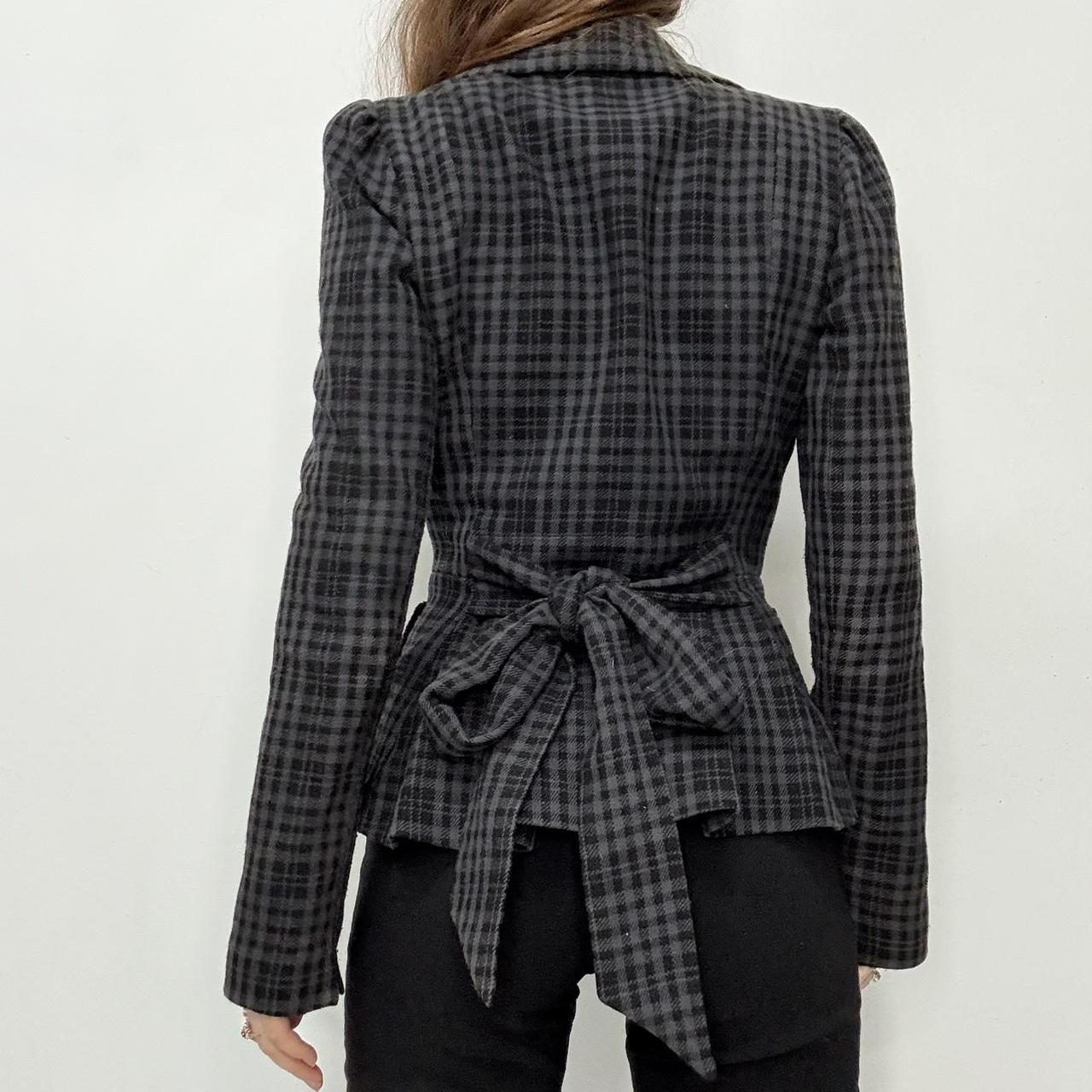 Checked fitted gothic ruffle jacket