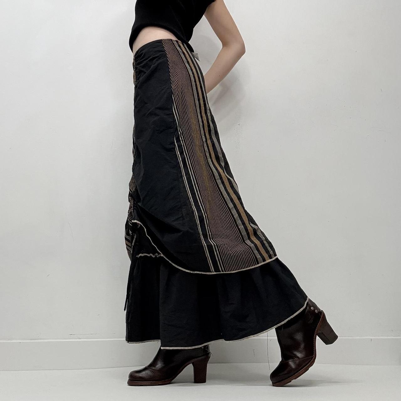 Pinstripe layered aline maxi skirt