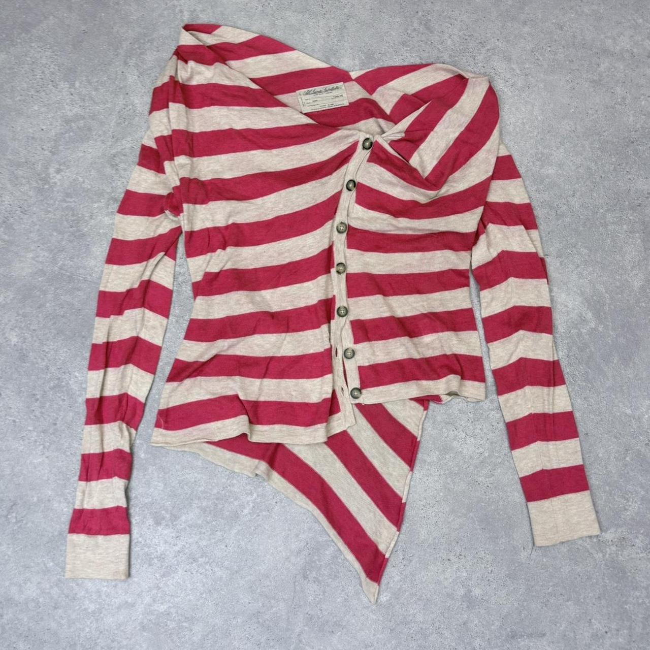 Slouchy asymmetric striped knitted allsaints jumper