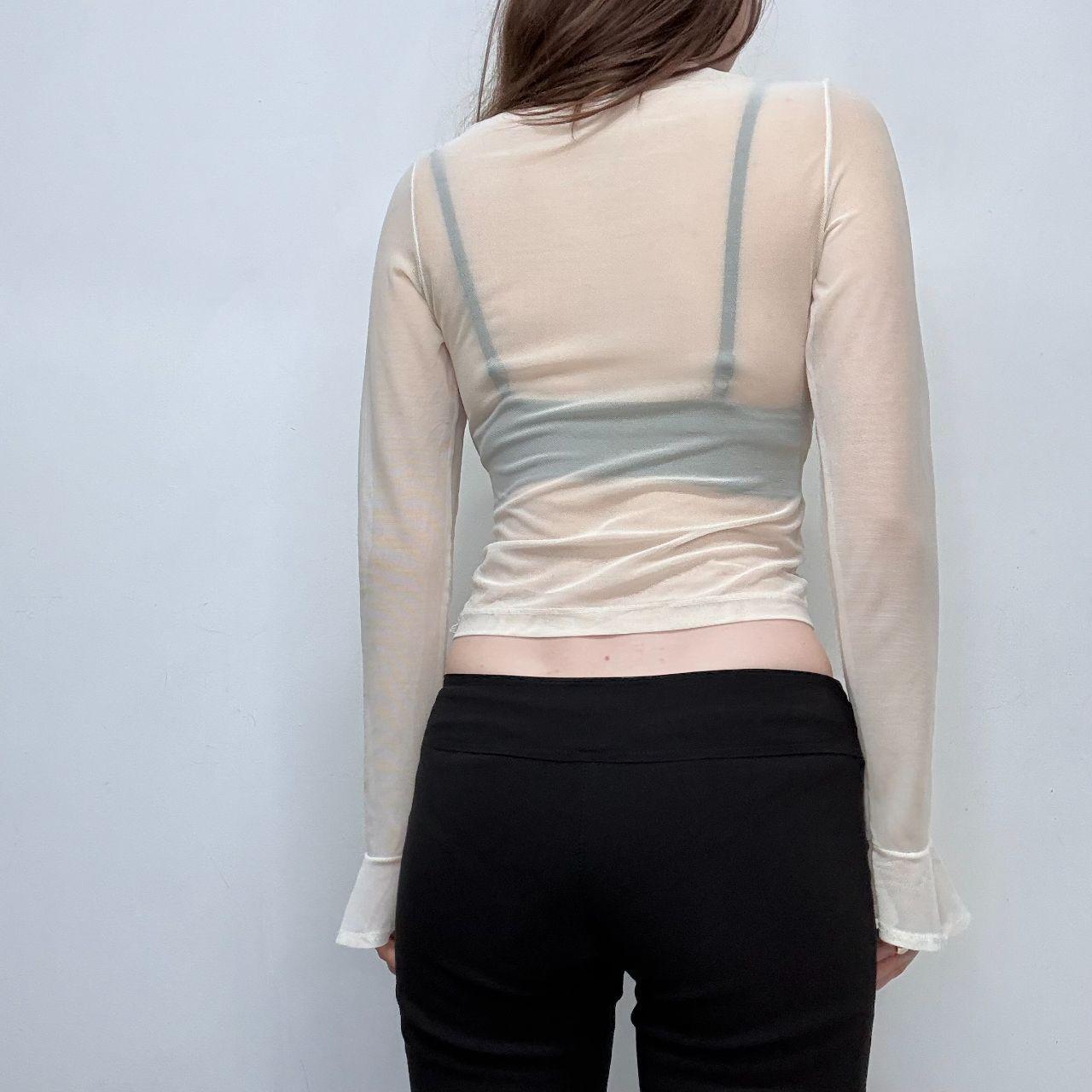 Sheer mesh lace lingerie shirt