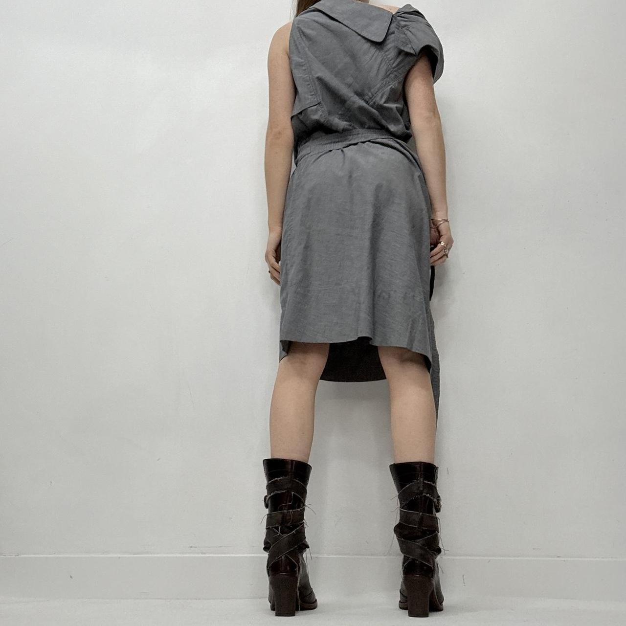 Asymmetric layered archival all-saints dress