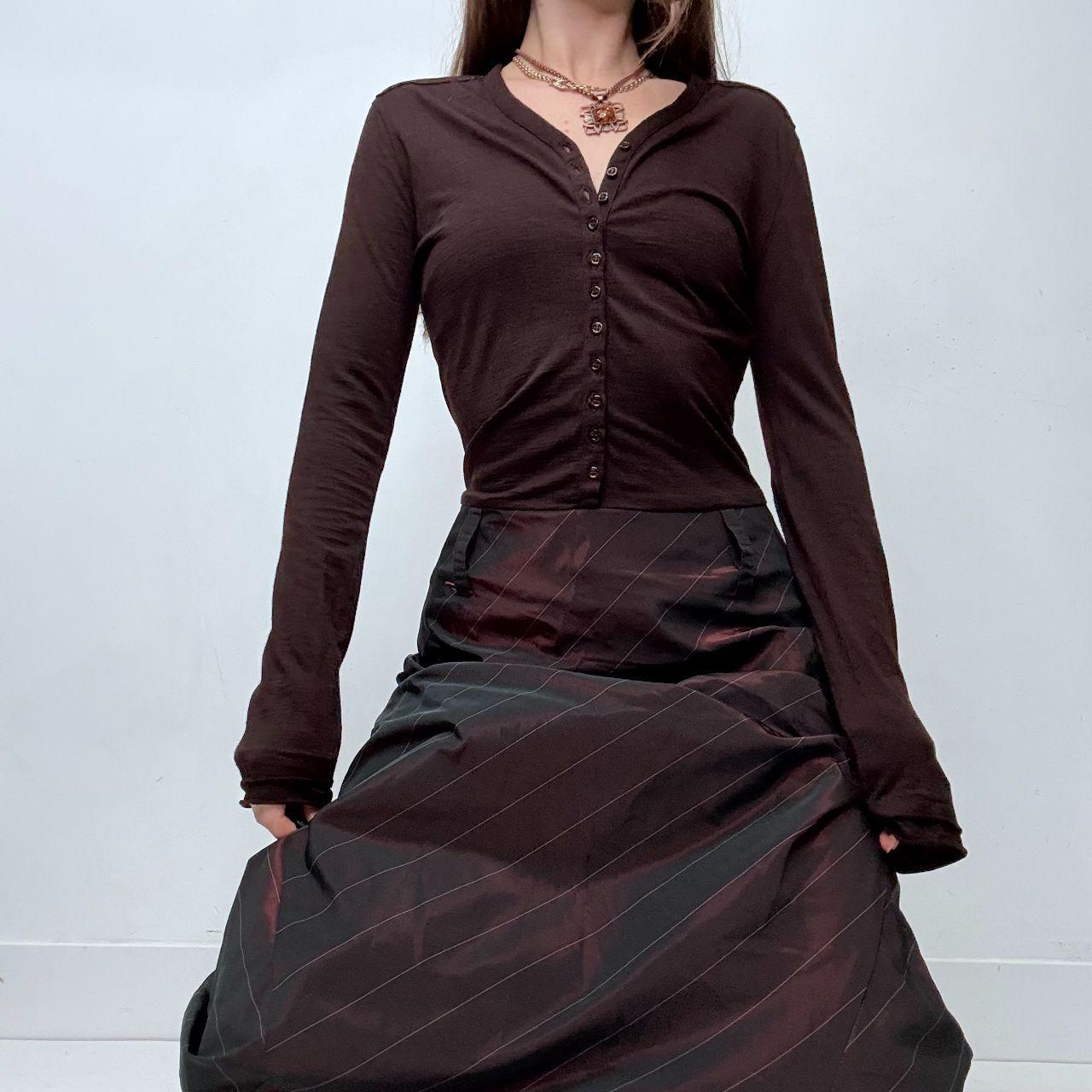 Burgandy pinstripe flared maxi dress