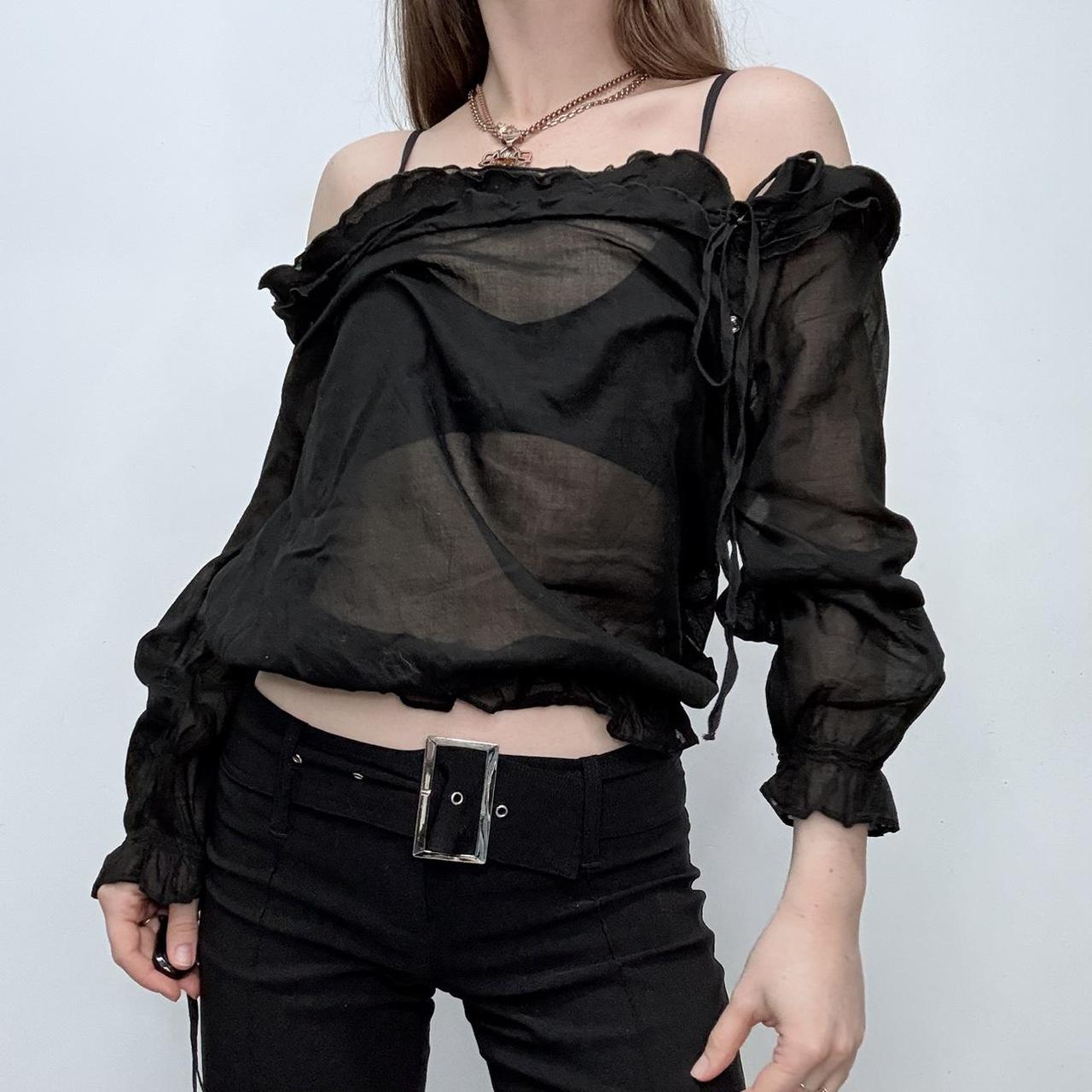 Sheer asymmetric slouchy shirt