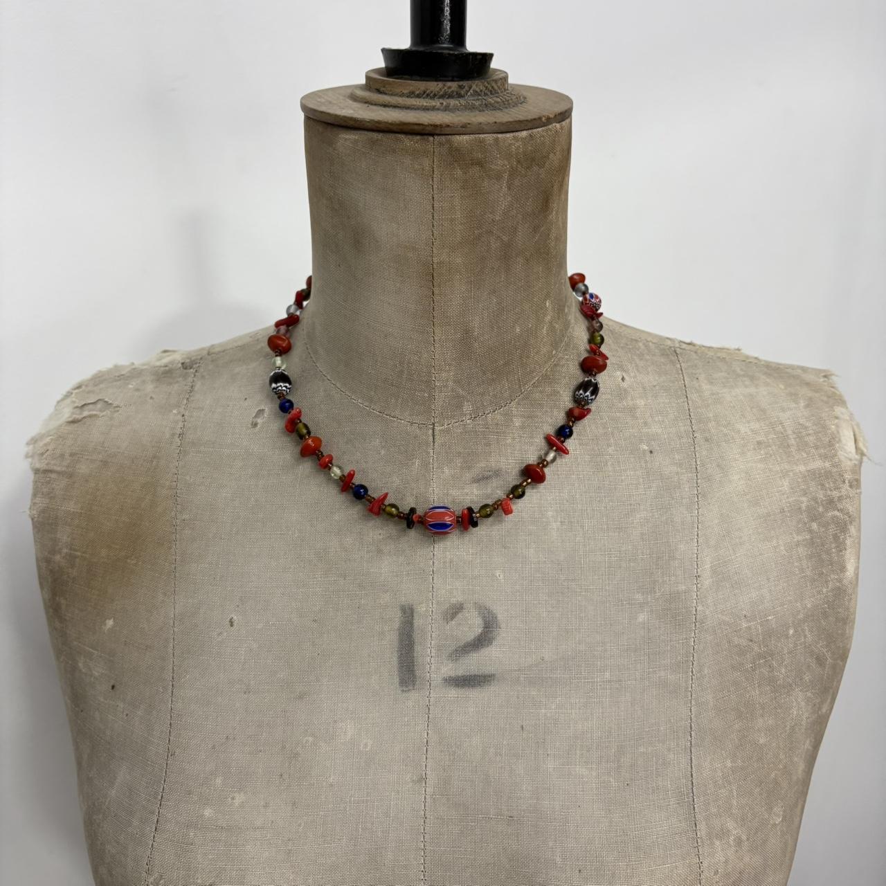 Beaded gem necklace