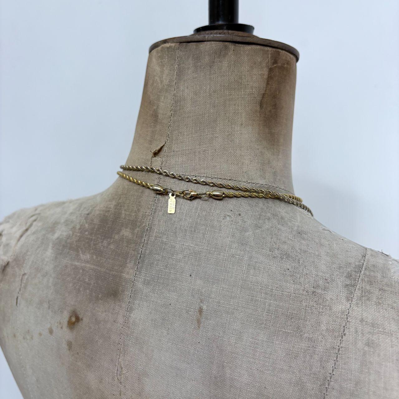 Long gold plated twist chain necklace