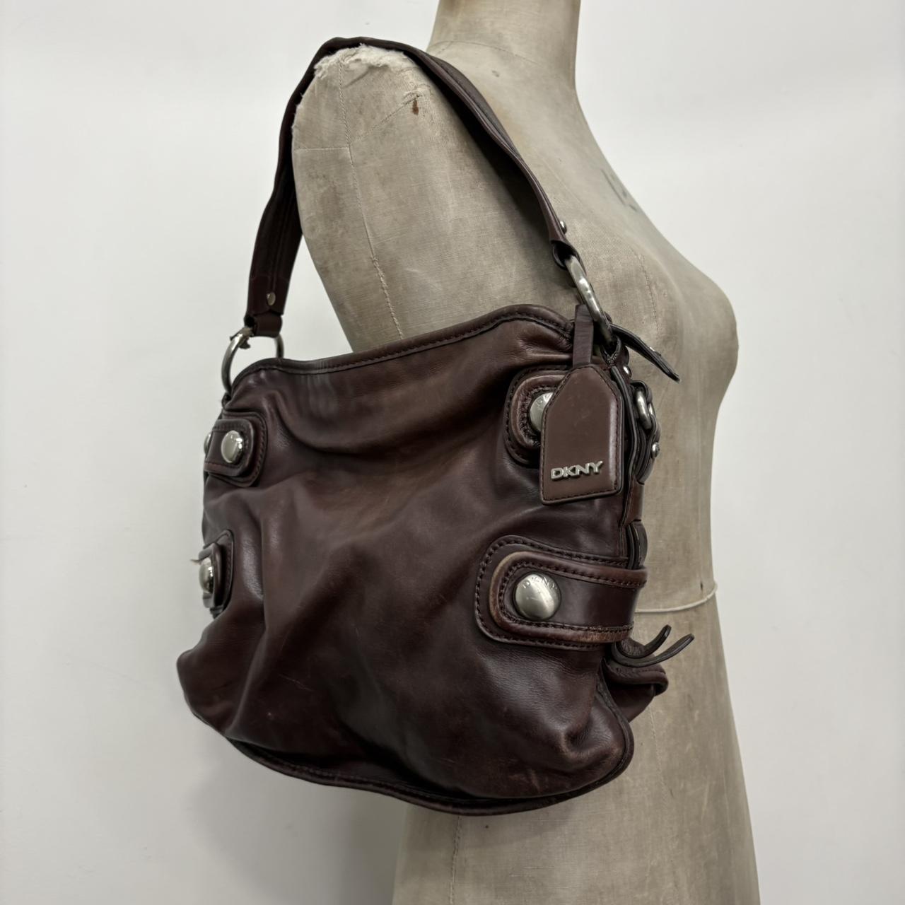 Brown leather slouchy bag