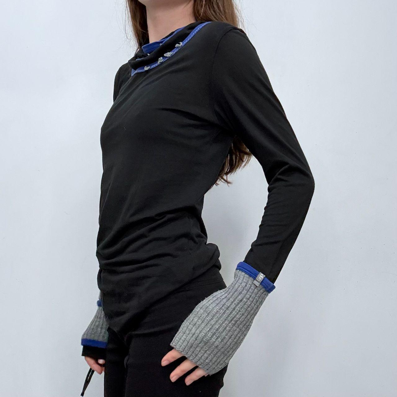 Black rib slouchy t-shirt