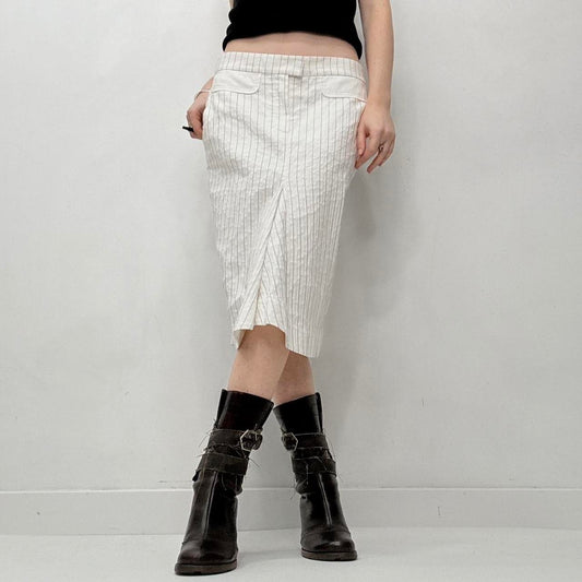 White pinstripe kenzo midi skirt