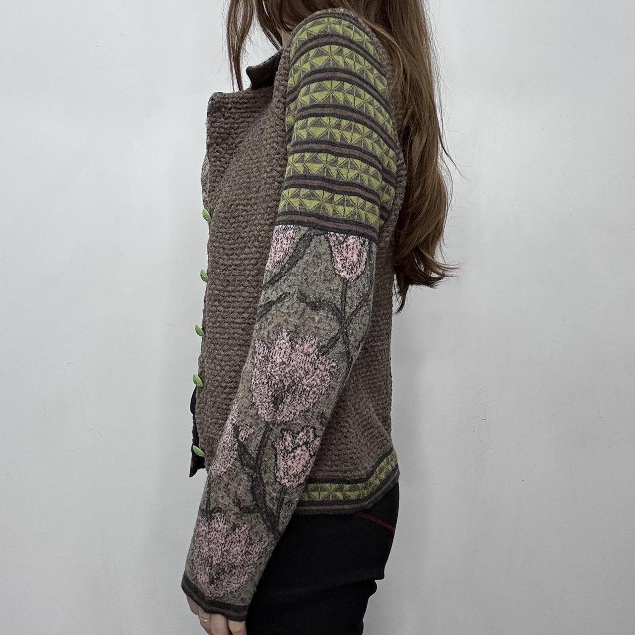 Knitted patterned knit cardigan