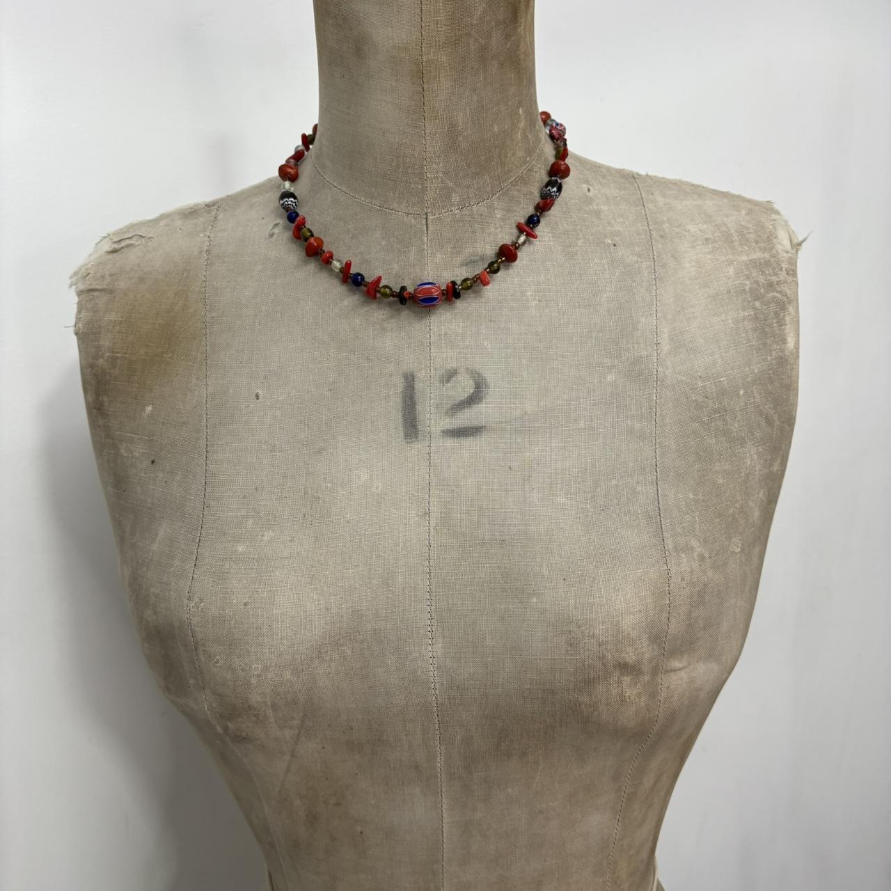 Beaded gem necklace