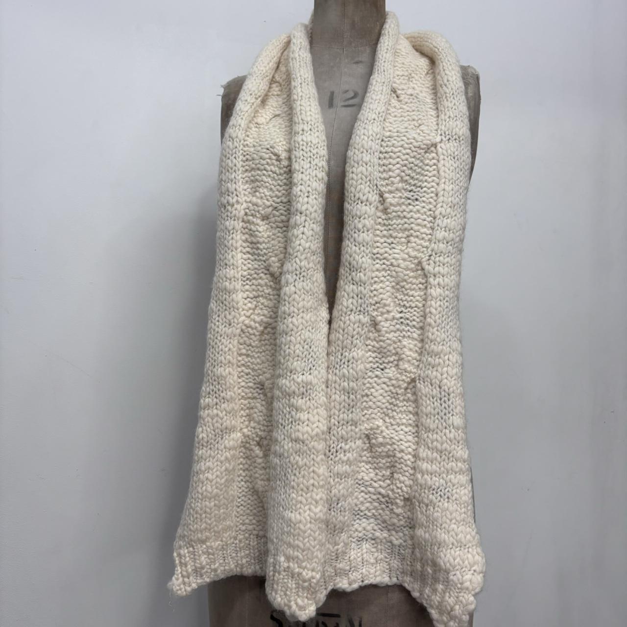 Cream cable knit scarf