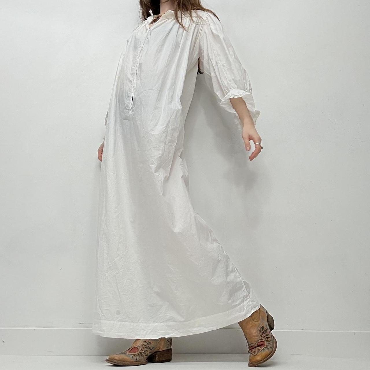 White lace embroidered nightie dress