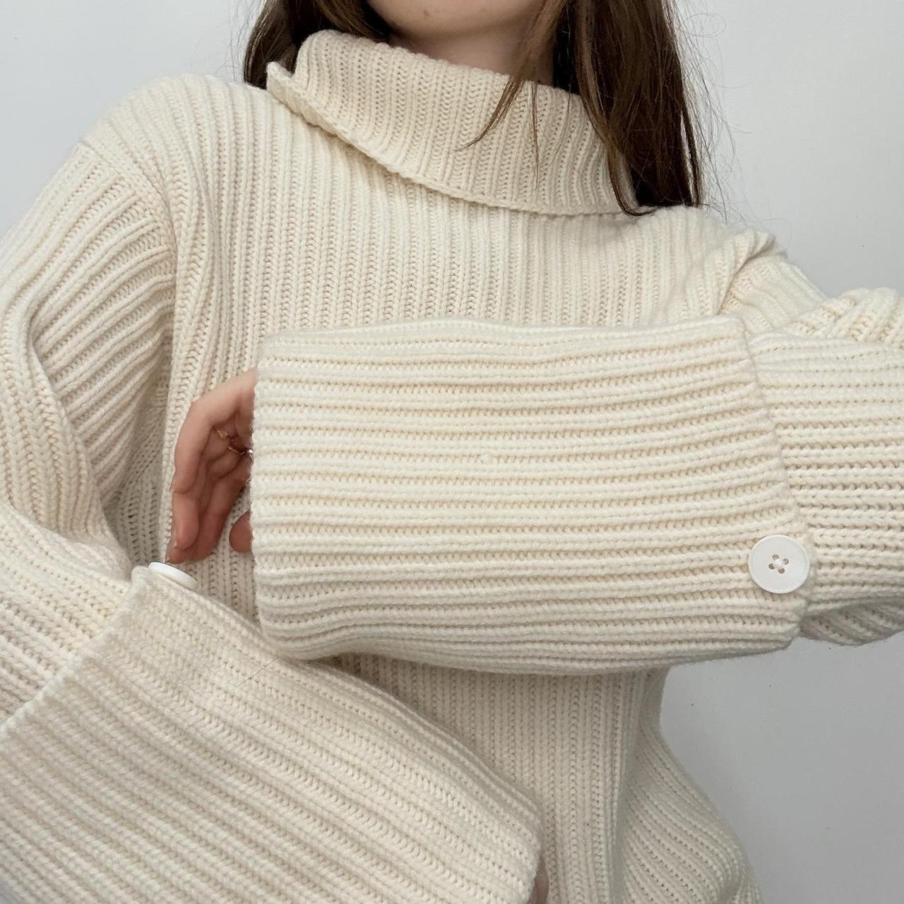Cream chunky knit flared jumper