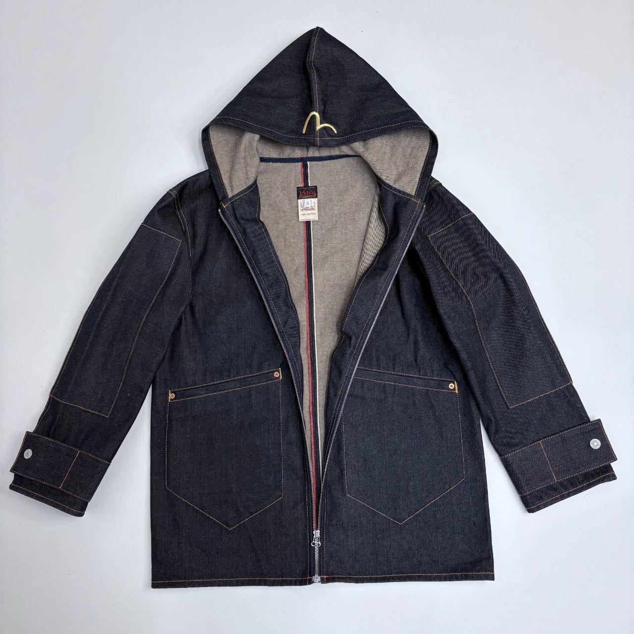 Salvage dark denim Evisu zip hoodie jacket