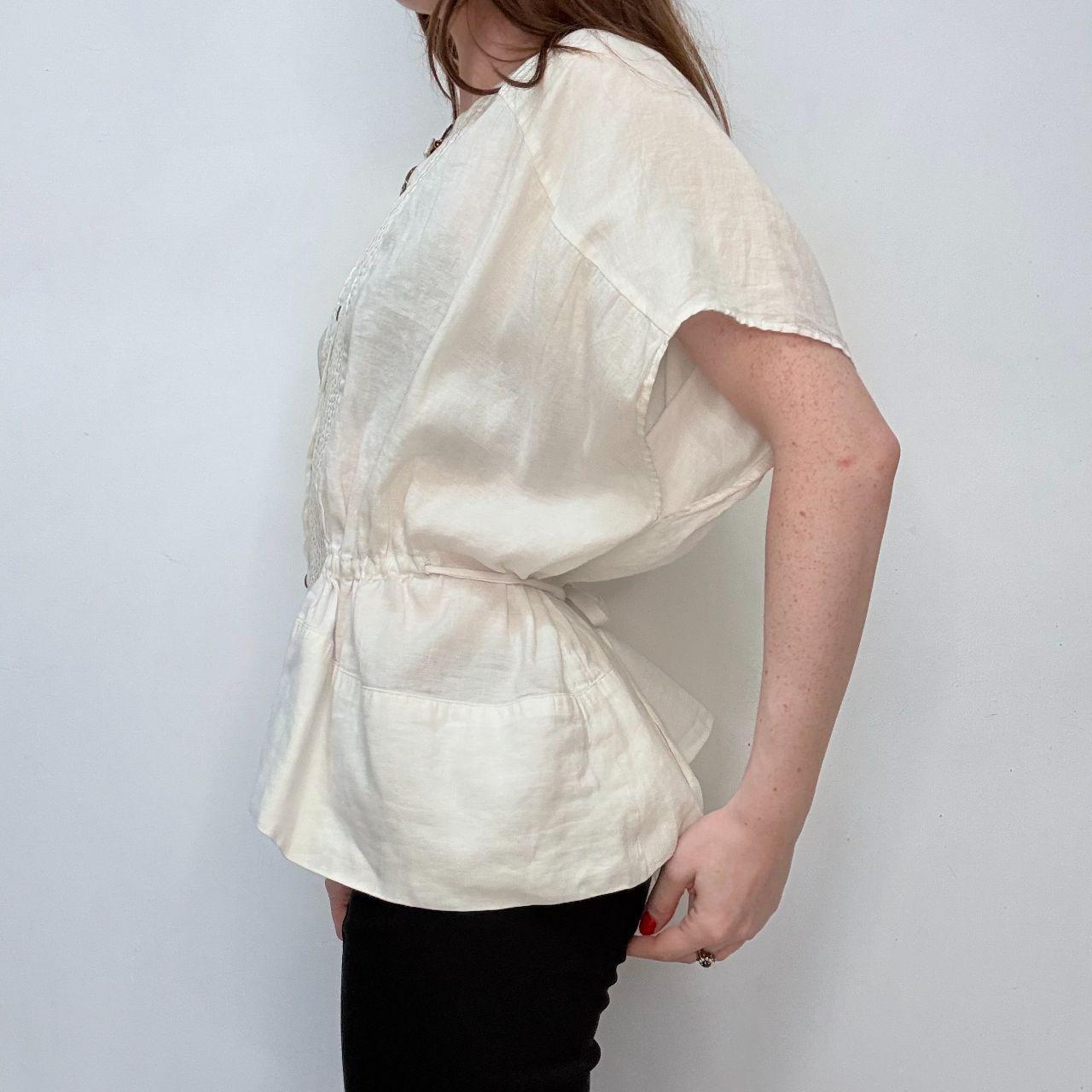 White pleated front allsaints shirt