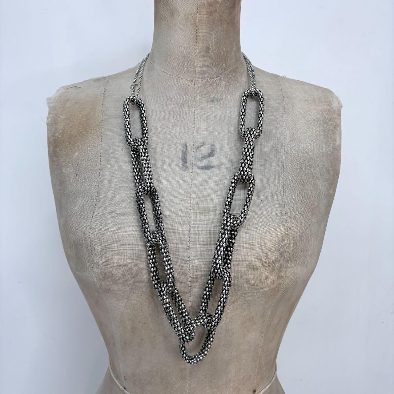 Oversized silver link chunky chain necklace