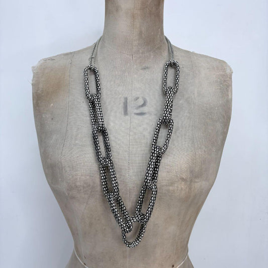 Oversized silver link chunky chain necklace