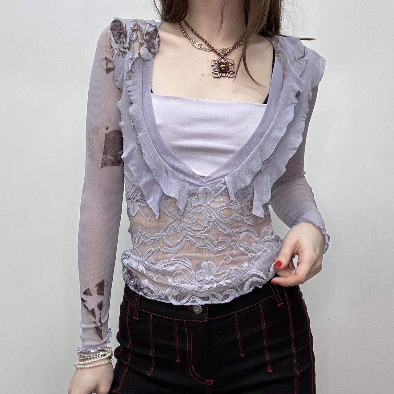 Sheer lace layered top